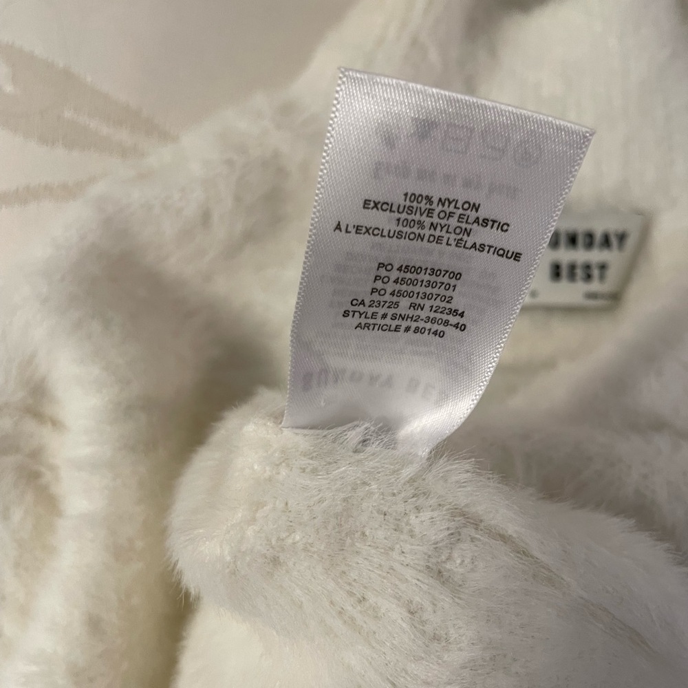 Sunday Best Fuzzy Mockneck Creme Sweater - Picture 4 of 8